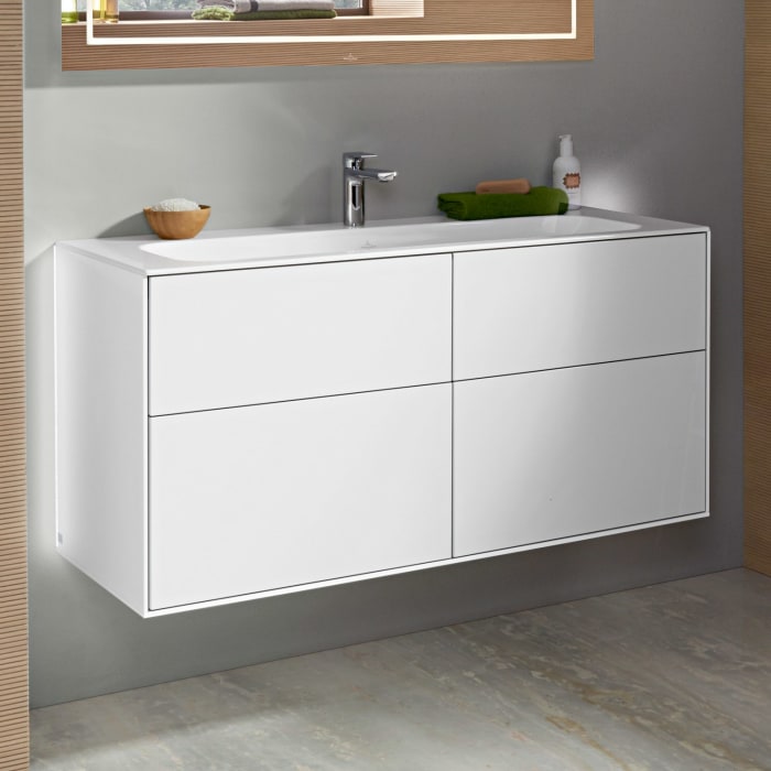 Villeroy & Boch Finion Waschtischunterschrank 119,6 cm mit Wandbeleuchtung, mit 4 Auszügen