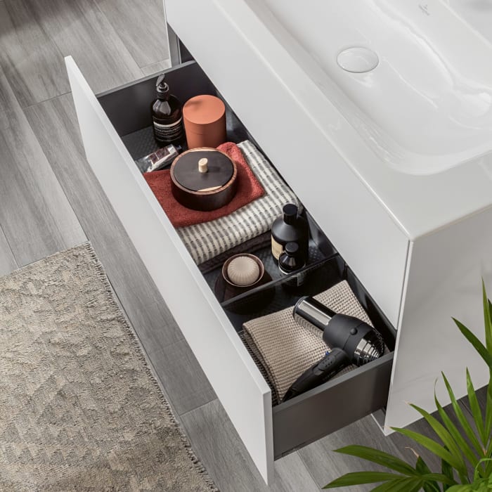 Villeroy & Boch Finion Waschtischunterschrank 99,6 cm mit Wandbeleuchtung, mit 2 Auszügen