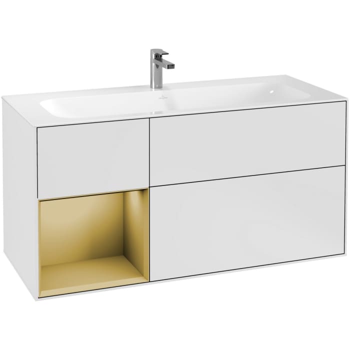 Villeroy & Boch Finion Waschtischunterschrank 119,6 cm mit Regalelement links, 3 Auszügen