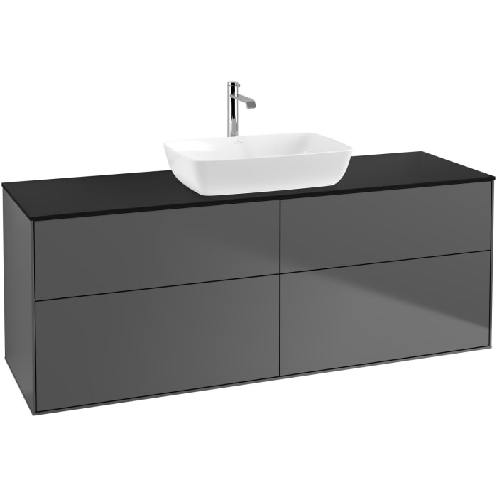 Villeroy & Boch Finion Waschtischunterschrank 160 cm mit Abdeckplatte und LED Wandbeleuchtung