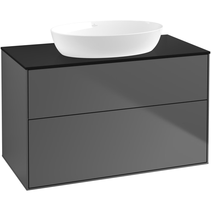 Villeroy & Boch Finion Waschtischunterschrank 100 cm mit Abdeckplatte und LED Wandbeleuchtung