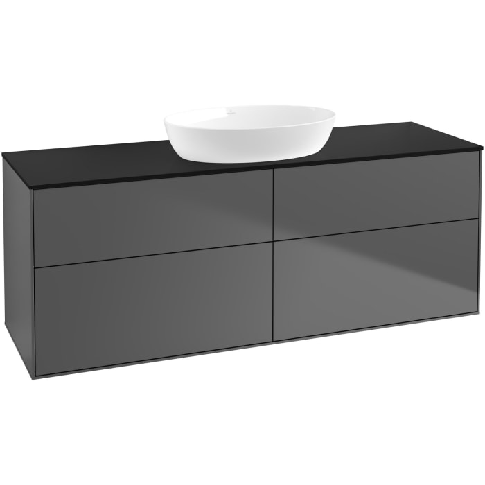Villeroy & Boch Finion Waschtischunterschrank 160 cm mit Abdeckplatte und LED Wandbeleuchtung