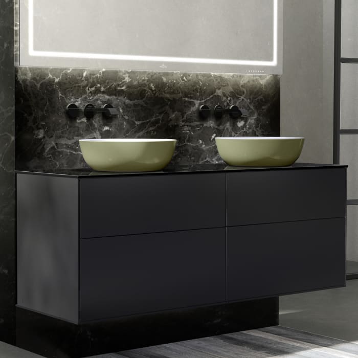 Villeroy & Boch Finion Waschtischunterschrank 160 cm mit Abdeckplatte und LED Wandbeleuchtung