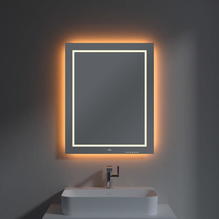 Villeroy & Boch Finion Badspiegel 60 x 75 cm mit LED- und Wandbeleuchtung