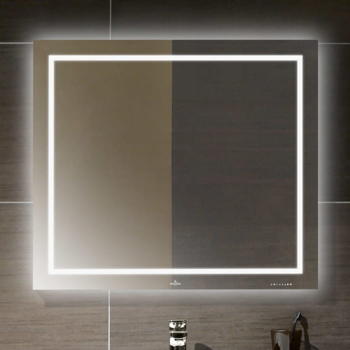 Villeroy & Boch Finion Badspiegel 80 x 75 cm mit LED- und Wandbeleuchtung
