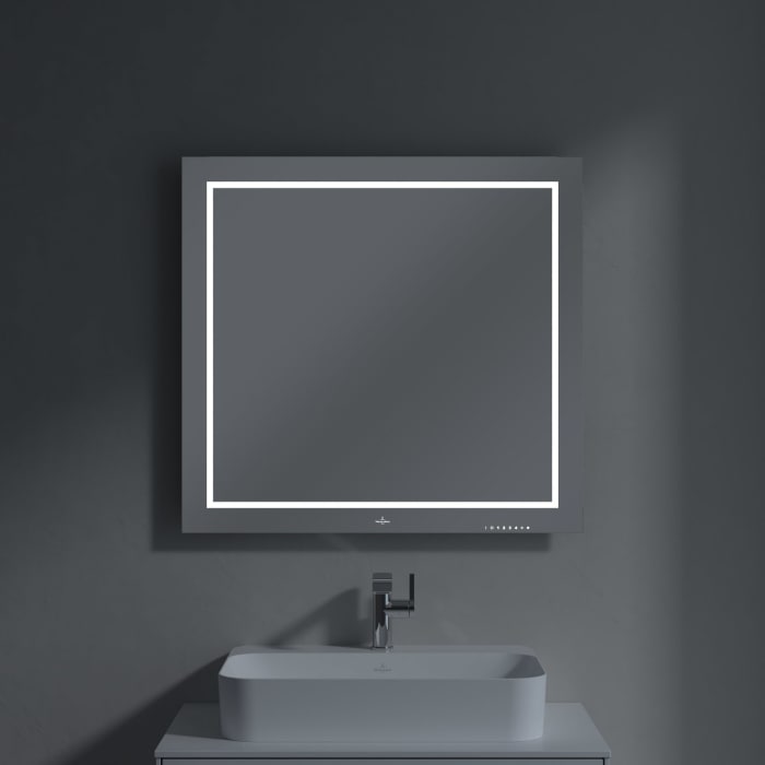 Villeroy & Boch Finion Badspiegel 80 x 75 cm mit LED-Beleuchtung und modernem Design