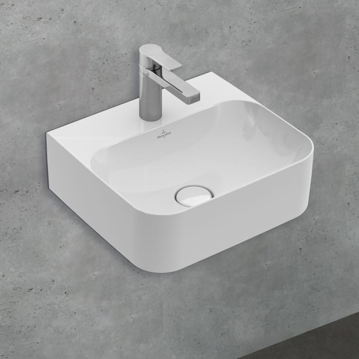 Villeroy & Boch Finion Handwaschbecken 43 x 39 cm mit Hahnloch, ohne Überlauf