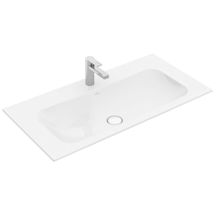 Villeroy & Boch Finion Schrankwaschtisch 100 cm mit Hahnloch, mit ViFlow Überlauf