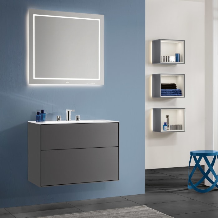 Villeroy & Boch Finion Schrankwaschtisch 80 cm mit Hahnloch, mit ViFlow Überlauf