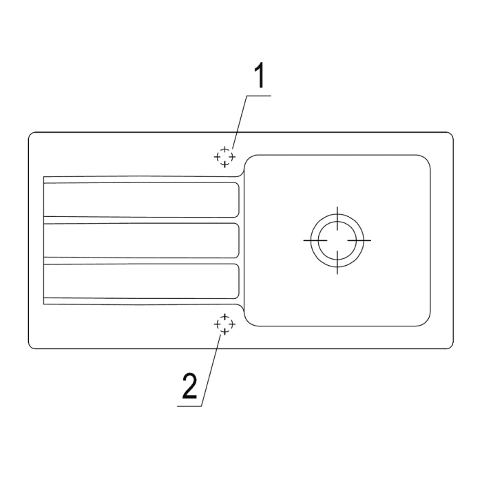 Villeroy & Boch Architectura 60 Einbauspüle, Ablaufgarnitur mit Handbetätigung, reversibel