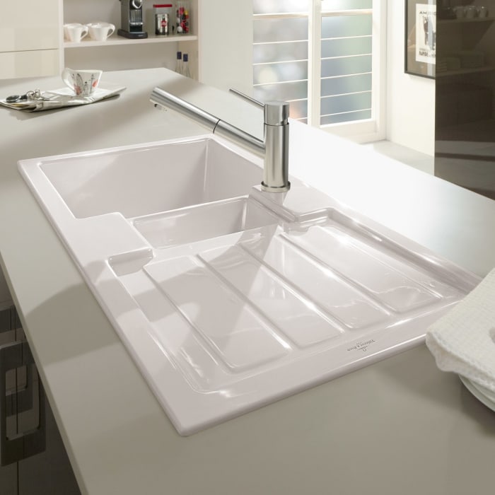 Villeroy & Boch Flavia 60 Einbauspüle, Ablaufgarnitur mit Handbetätigung, reversibel