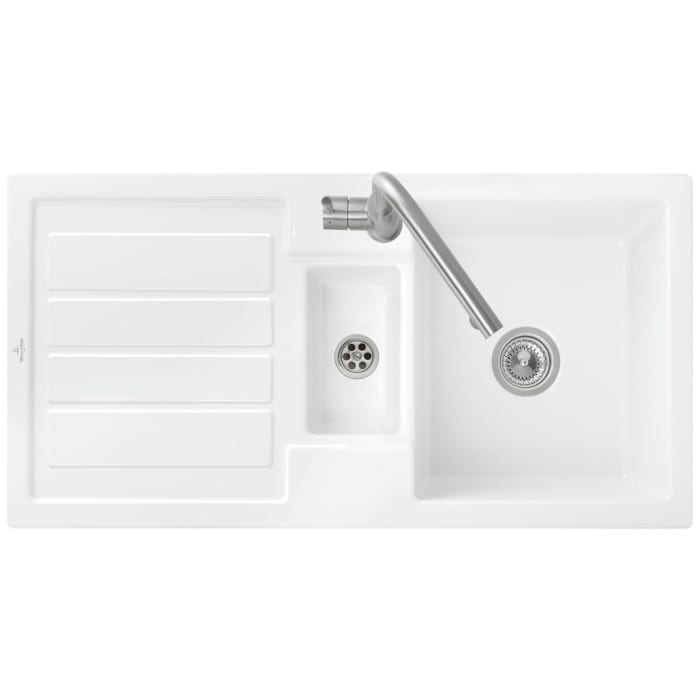 Villeroy & Boch Flavia 60 Einbauspüle, Ablaufgarnitur mit Handbetätigung, reversibel