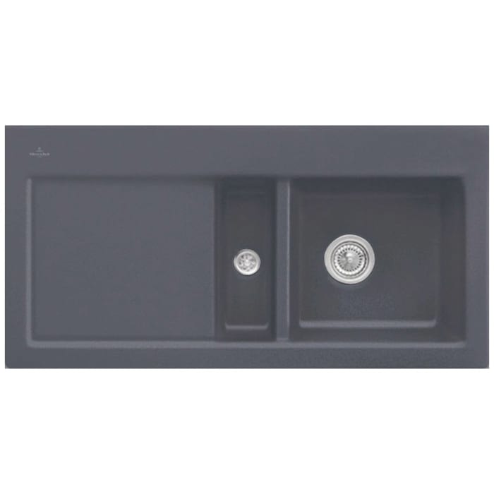 Villeroy & Boch Subway 60 Einbauspüle, Ablaufgarnitur mit Handbetätigung, Becken rechts