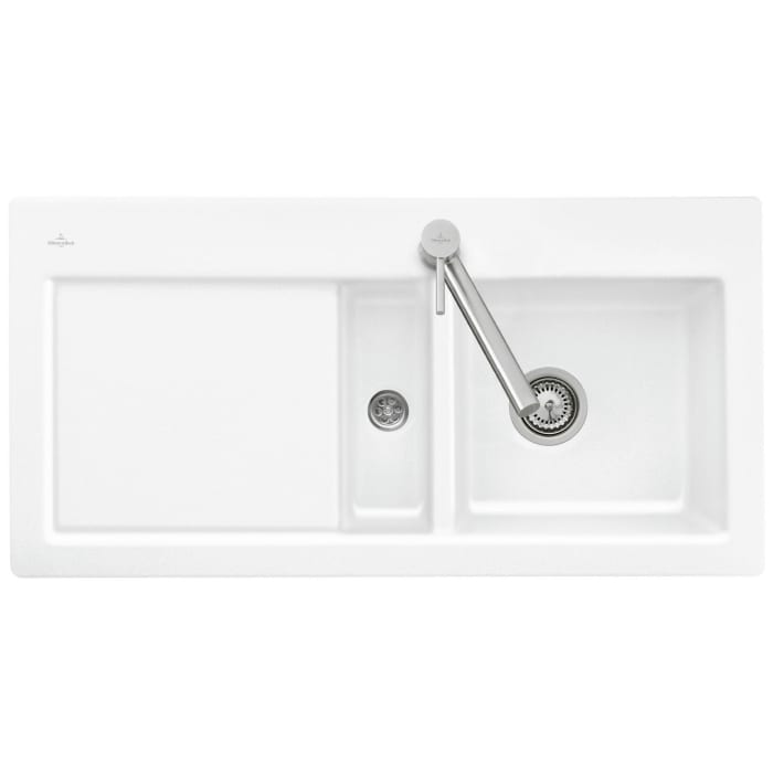 Villeroy & Boch Subway 60 Einbauspüle, Ablaufgarnitur mit Handbetätigung, Becken rechts