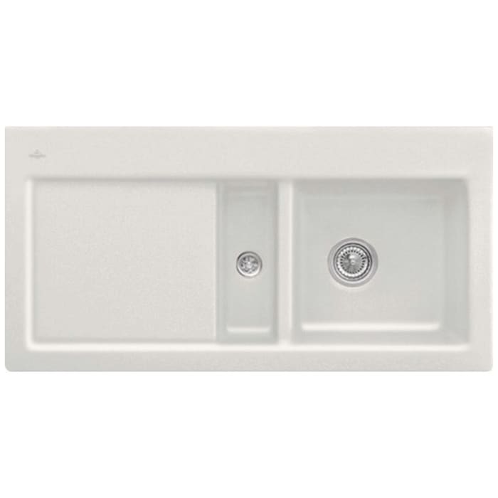 Villeroy & Boch Subway 60 Einbauspüle, Ablaufgarnitur mit Handbetätigung, Becken rechts