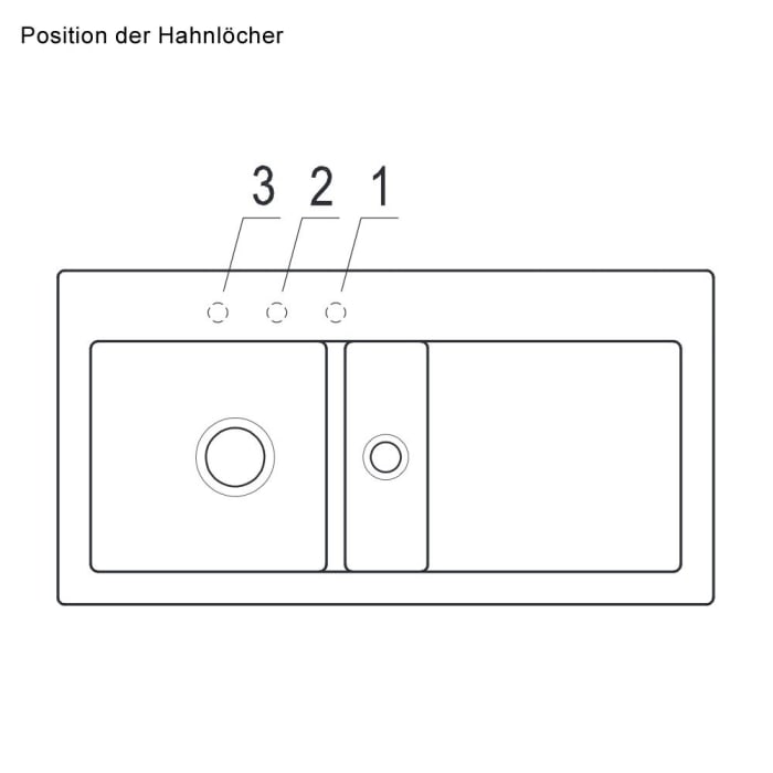 Villeroy & Boch Subway 60 Einbauspüle, Ablaufgarnitur mit Excenterbetätigung, Becken links