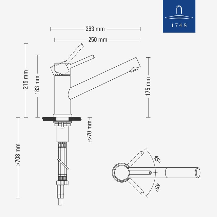 Villeroy & Boch Como Einhebel-Küchenarmatur, Niederdruck