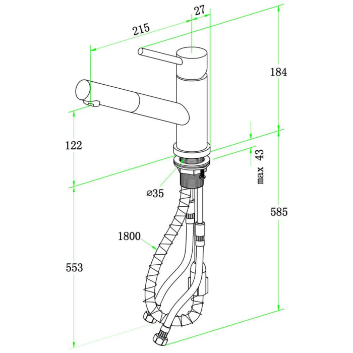 Villeroy & Boch Como Shower Einhebel-Küchenarmatur