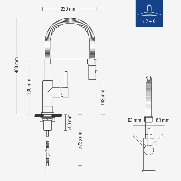 Villeroy & Boch Steel Expert Compact Einhebel Küchenarmatur