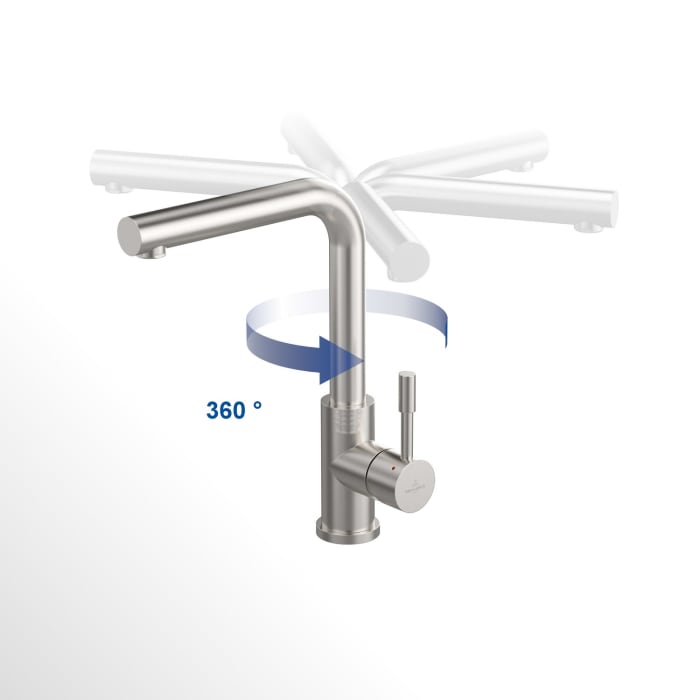 Villeroy & Boch Modern Steel Einhebel-Küchenarmatur