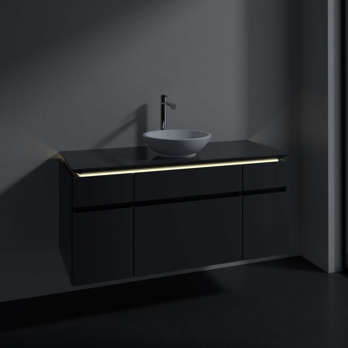 Villeroy & Boch Legato Waschtischunterschrank 120 cm mit 5 Auszügen und LED-Beleuchtung