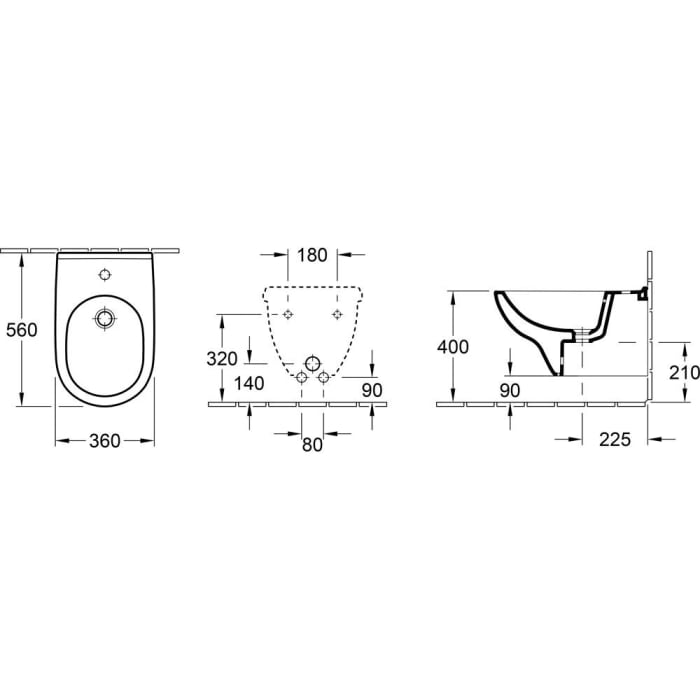Villeroy & Boch O.novo Bidet, wandhängend