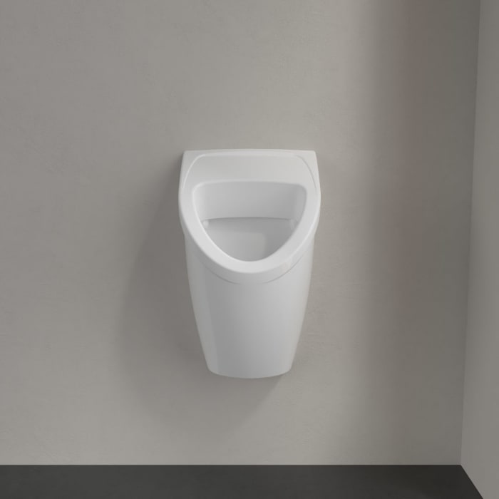 Villeroy & Boch O.novo Absaug-Urinal Compact, ohne Deckel, mit Zielobjekt, Zulauf verdeckt