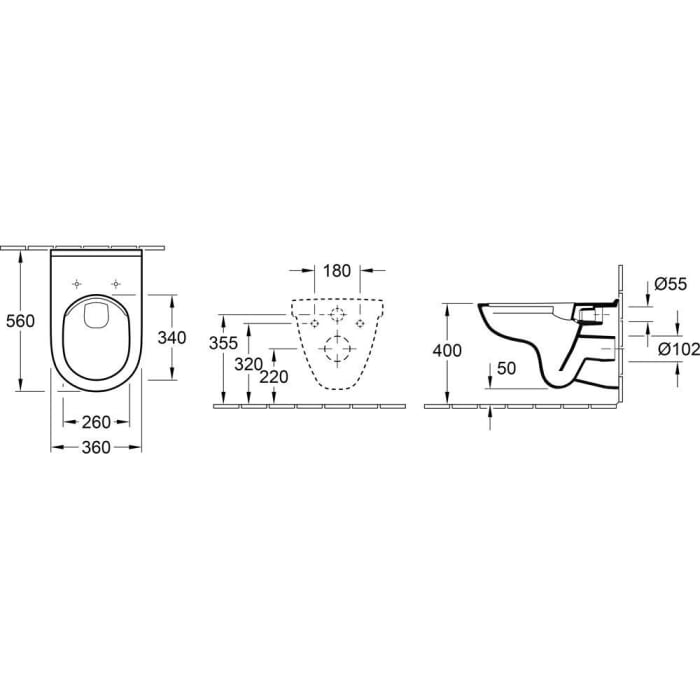 Villeroy & Boch O.Novo Wand-Tiefspülklosett DirectFlush Combi-Pack