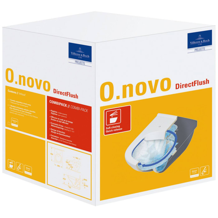 Villeroy & Boch O.Novo Wand-Tiefspülklosett DirectFlush Combi-Pack