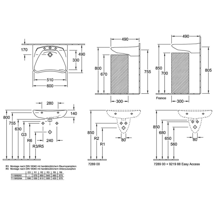 Villeroy & Boch Vicare Waschtisch 60 x 49 cm
