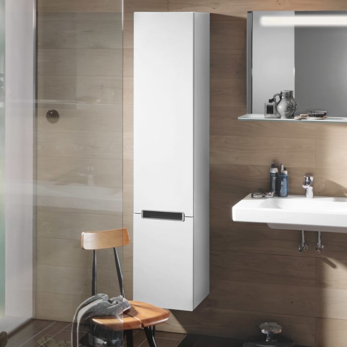 Villeroy & Boch Subway 2.0 Hochschrank 35 cm, 2 Türen, Anschlag links, Griffe chromfarbig glänzend