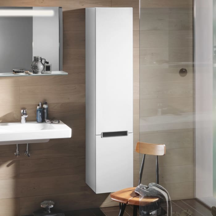 Villeroy & Boch Subway 2.0 Hochschrank 35 cm, 2 Türen, Anschlag rechts, Griff chromfarbig glänzend