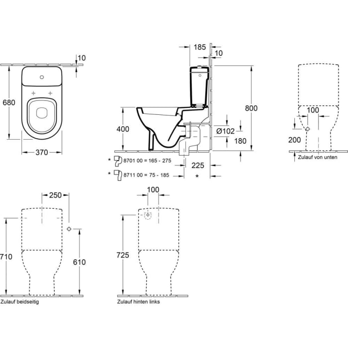 Villeroy & Boch Subway Spülkasten für WC-Kombination