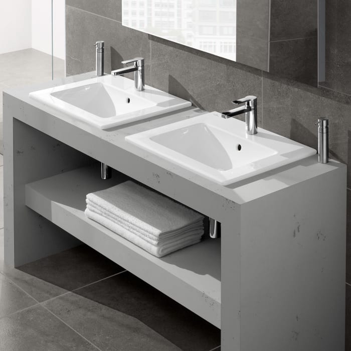 Villeroy & Boch Venticello Waschtisch 60 x 50 cm, mit 1 Hahnloch, mit Überlauf