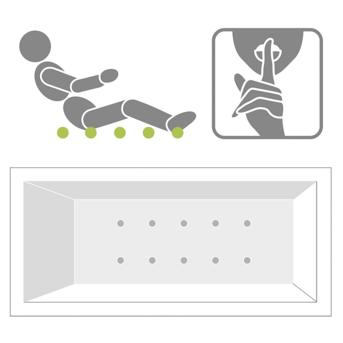 Villeroy & Boch Subway Duo-Badewanne 160 x 70 cm, Airpool Comfort, Technik Position 1