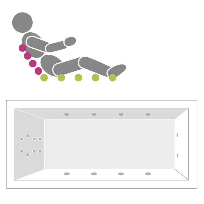 Villeroy & Boch O.novo Solo Badewanne 170 x 70 cm, Combipool Entry, Technik Position 1, mit Trio Ablaufgarnitur