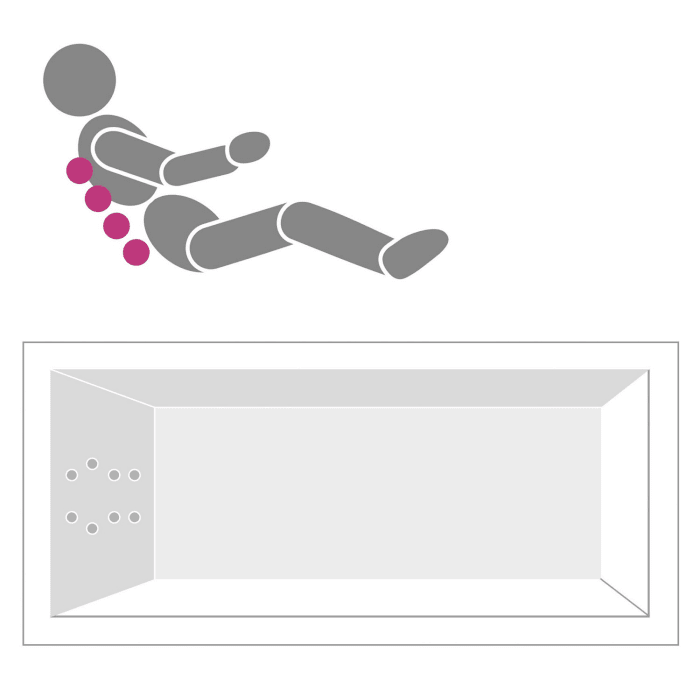 Villeroy & Boch Architectura Solo Badewanne 170 x 70 cm, Hydropool Entry, Technik Position 2