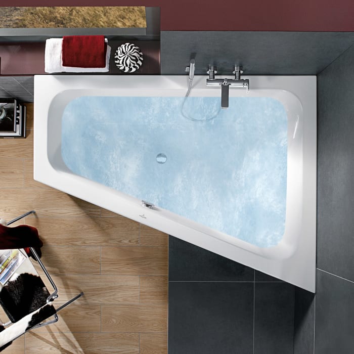 Villeroy & Boch Loop & Friends Square Eckbadewanne 175 x 135 cm, rechts, Hydropool Entry, Technik Position 1