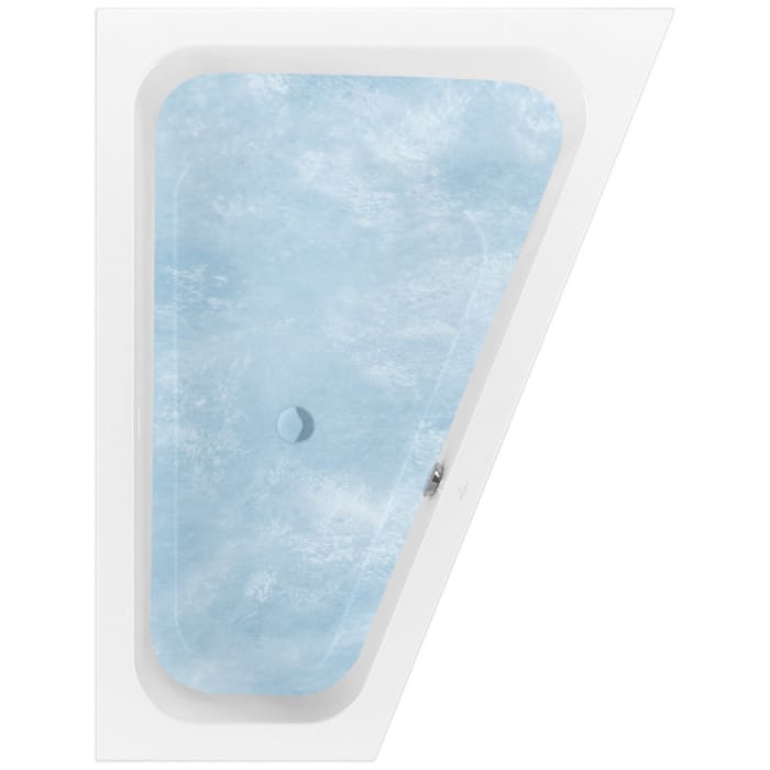 Villeroy & Boch Loop & Friends Square Eckbadewanne 175 x 135 cm, rechts, Hydropool Entry, Technik Position 1, mit Trio Ablaufgarnitur
