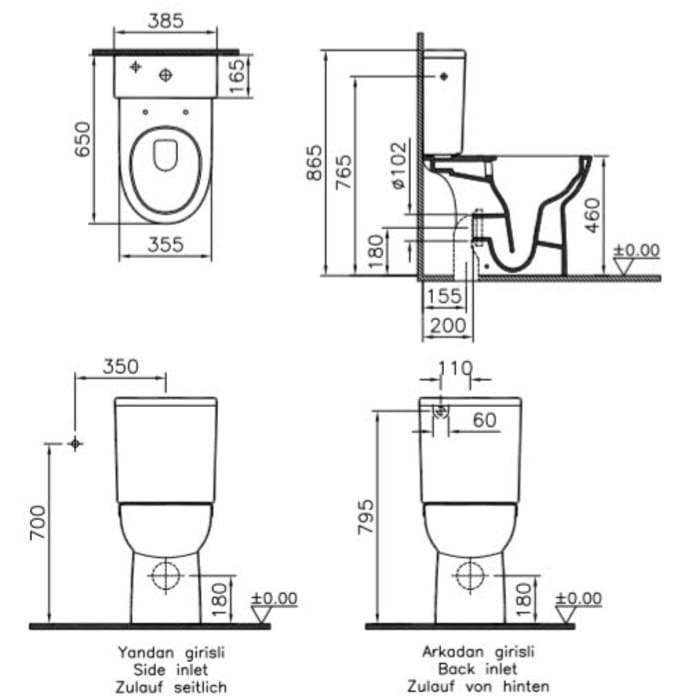 VitrA Conforma Stand-WC, VitrA Flush 2.0, Tiefspüler ohne Spülrand