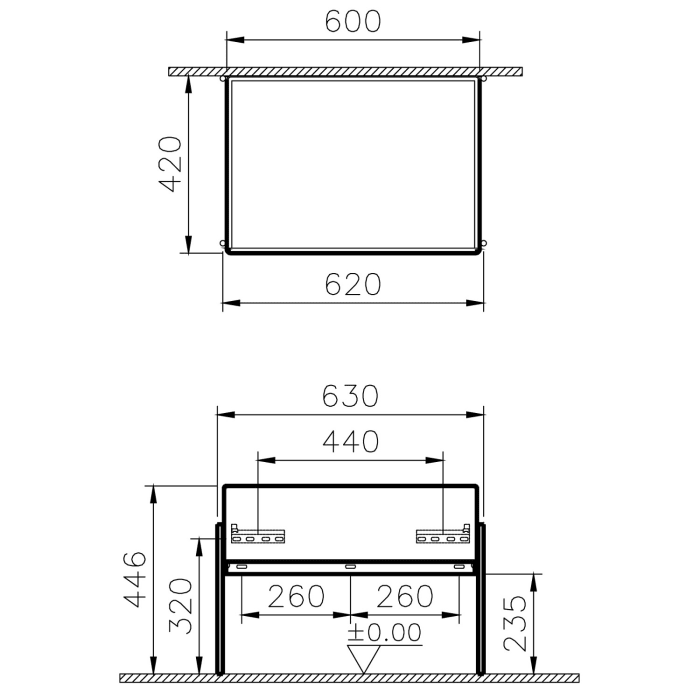 VitrA Equal Unterschrank, 60 cm