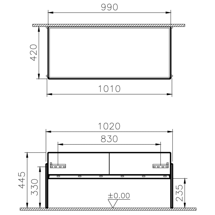 VitrA Equal Unterschrank, 102 cm