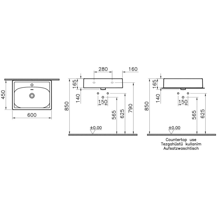VitrA Equal Waschtisch mit Überlaufschlitz