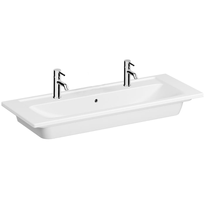 VitrA Integra Doppelmöbelwaschtisch 120 cm, mit Überlaufloch, 2 Hahnlöcher