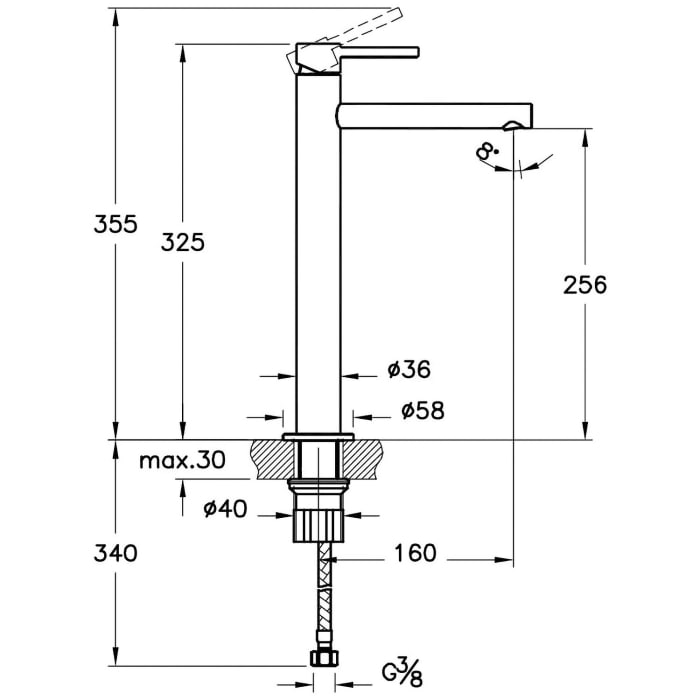 VitrA Origin Einhebel-Waschtischmischer ohne Ablaufgarnitur