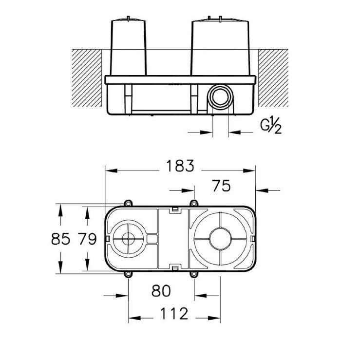 VitrA Unterputzkörper für Fertigmontageset Waschtisch