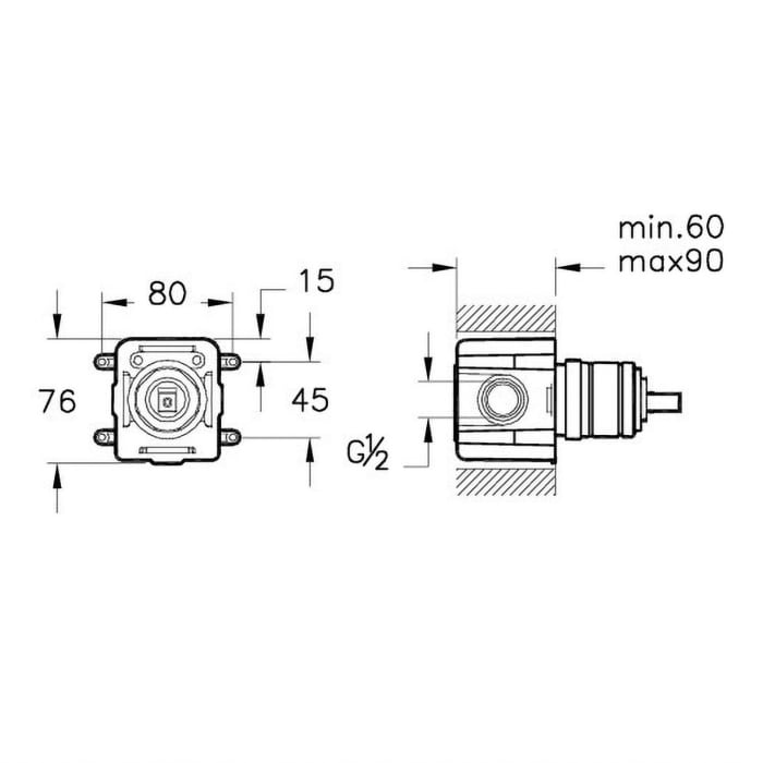 VitrA Unterputzkörper für Fertigmontageset Brause