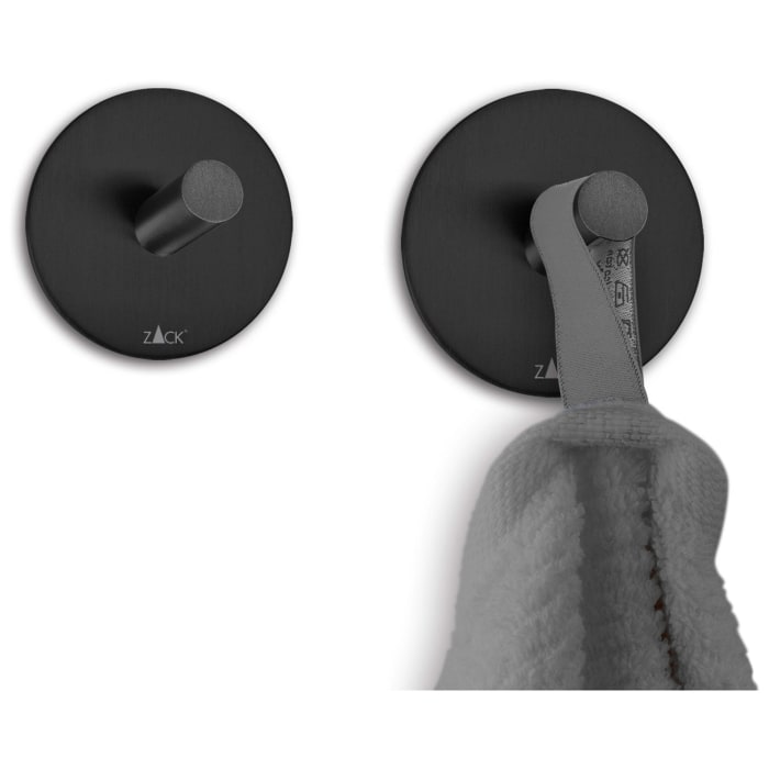ZACK DUPLO Handtuchhaken-Set, rund, selbstklebend