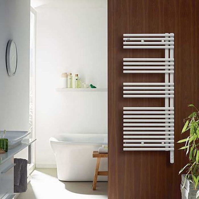 Zehnder Forma Asym LFAEL-120-50/DD Handtuchwärmer 49,6 x 128,1 cm links mit DBM