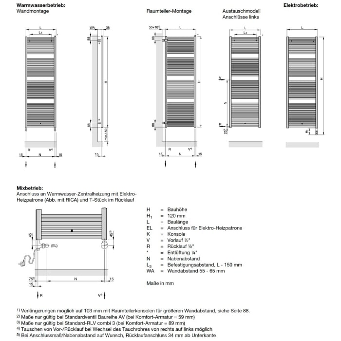 Zehnder Toga TO-120-045 Badheizkörper 45 x 114,8 cm